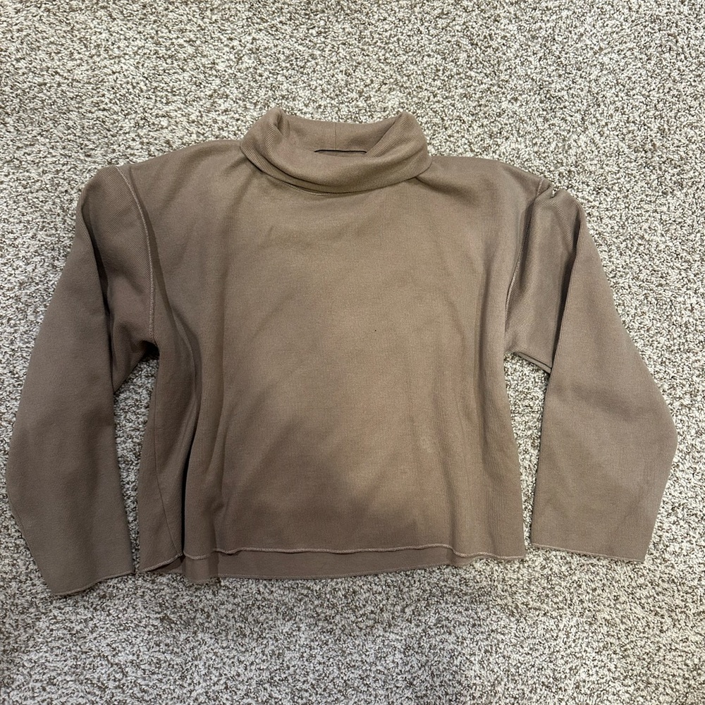 Women's Taupe Turtleneck Sweater